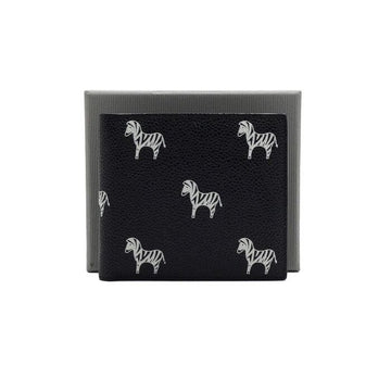 Thom Browne Black Leather Zebra Print Billfold Wallet 59402 152316470