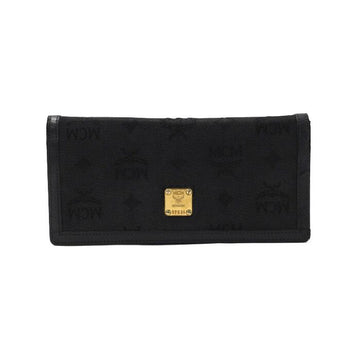 MCM Black Visetos Gold Logo Long Wallet aa54715 152316520