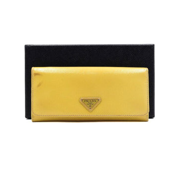 PRADA 1M1132 Patent Goldmetall Logo Gelb Saffiano Snap Damen Geldbörse aa40261 152895545