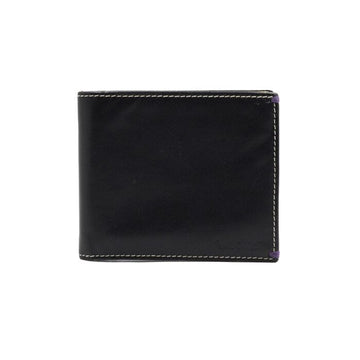 PAUL SMITH ブラックレザー スティッチ 男性用 二つ折り財布 1032 W639 152316612