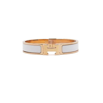 HERMES Clik Ash GM Roségold Metall Weiß Damenarmband aa56783 152316662