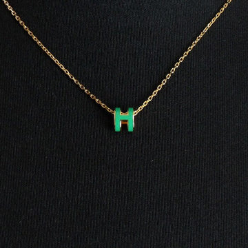 HERMES H608002F POP Mini H-Logo Halskette mit goldfarbenem Kettenanhänger 42CM 152316726