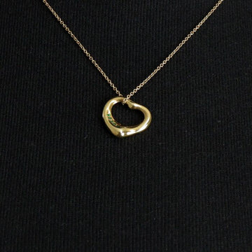 TIFFANY & CO 18K Gelbgold Emerald Elsa Peretti Open Heart Anhänger 16mm Halskette Damen 152316760