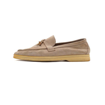LORO PIANA Sommer-Mules aus Wildleder mit Silberdetails für Damen FAE5444 152316776