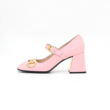 Gucci Pink Patent Horsebit Mid-heel Pumps Women Shoes 694855 152316807