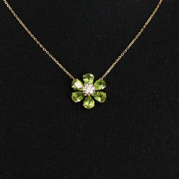 VAN CLEEF & ARPELS Pflanze der Hawaii Peridot Diamond Anhänger Halskette 18K Gelbgold VCARPHK300 152316827