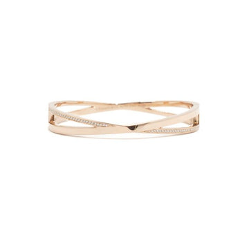 Tiffany & Co 18K Rose Gold Atlas X Narrow Hinged Bangle Diamond Bracelet for Women aa53236 152316867