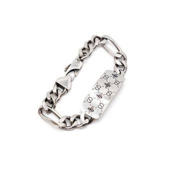 Gucci GG Bee Engraved Silver Chain Men's Bracelet 728264 152316868