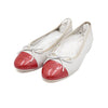 CHANEL White Red Two-Tone Ballerina Flats G02819 152316900 [P]
