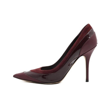 DIOR バーガンディスウェードエナメルCDロゴパンプス女性用靴aa53498 152316920
