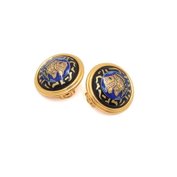 Hermes Enamel FISH Printed Clip-On Earrings AA57688 152316926