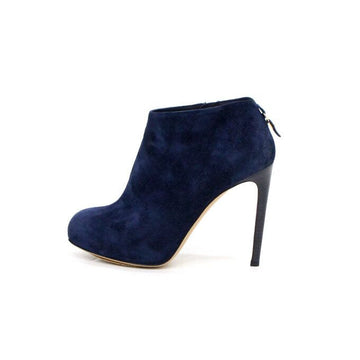 Salvatore Ferragamo Navy Suede High Heel Women's Ankle Boots aa57811 152316939