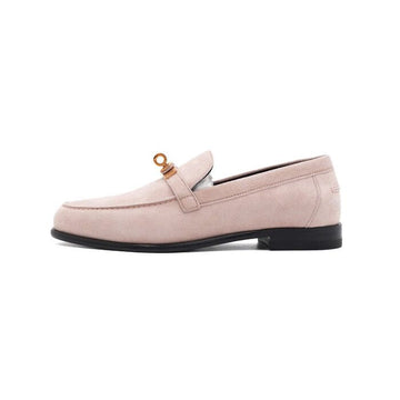 HERMES Damen-Loafer aus rosa Wildleder mit goldenen Details H212116Z 152316964