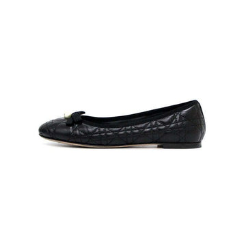 DIOR KDB860CQC ブラック カナージュ パール CDロゴ バレリーナ フラットシューズ aa59235 152316968