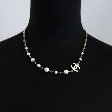 CHANEL Pearl Gold CC Logo Chain Necklace for Women 24 Season aa55922 152317097