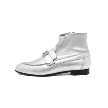 HERMES メタリックシルバー サントノーレ ウィメンズ アンクルブーツ aa57019 152317195