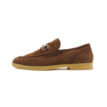 GUCCI Braune Wildleder Horsebit Herren Slipper 782672 152317198