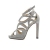 JIMMY CHOO Graue Glitzer Damen Sandalen aa53501 152317202 [P]