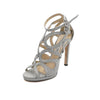 JIMMY CHOO Graue Glitzer Damen Sandalen aa53501 152317202 [P]