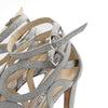 JIMMY CHOO Graue Glitzer Damen Sandalen aa53501 152317202 [P]