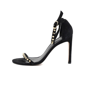 STUART WEITZMAN 73999 ブラックスウェード ゴールドスタッズ レディース サンダル aa53511 152317221