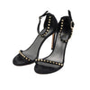 Stuart Weitzman Black Suede Gold Studded Women's Sandals 73999 152317221 [P]