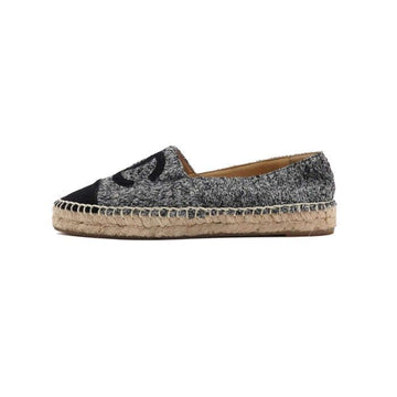 CHANEL G29762 CC Logo Tweed Grau Espadrille Damen Sneakers 152317280