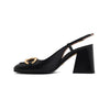 GUCCI ブラックレザー ホースビット ミドルヒール スリングバックパンプス レディースシューズ aa55135 152317301 [P]