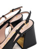 GUCCI ブラックレザー ホースビット ミドルヒール スリングバックパンプス レディースシューズ aa55135 152317301 [P]