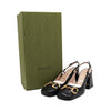 GUCCI ブラックレザー ホースビット ミドルヒール スリングバックパンプス レディースシューズ aa55135 152317301 [P]