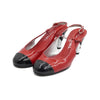 CHANEL Red Black Patent Pump Slingback Heel G26954 152317312 [P]