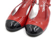 CHANEL Red Black Patent Pump Slingback Heel G26954 152317312 [P]