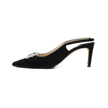 JIMMY CHOO 230CHERI Schwarze Samtkrystall Damen Schuhe aa53194 152317322