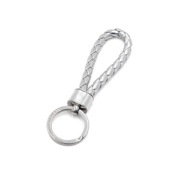 BOTTEGA VENETA Silver Metallic Intrecciato Bag Charm Keyring 651820 152317332