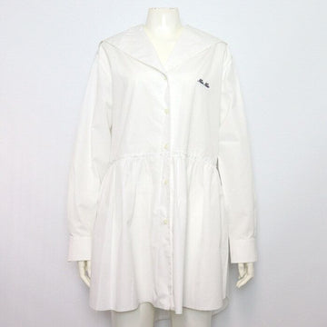 Miu Miu Initial Logo White Poplin Dress aa60356 152317339