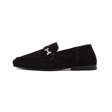 Hermes Giovanni Suede Silver Logo H Slip-On Loafers 40 152317401