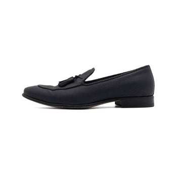 A Testoni Navy Grain Leather Tassel Men's Loafers 58043 152317473