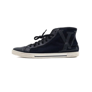 LOUIS VUITTON ネイビーカンバスハイトップメンズスニーカー aa59765 152317480