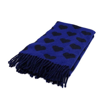 ACNE STUDIOS Wolle-Mischung Schwarz und Blau Herzmuster Damen Schal 152317492