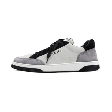 CHANEL G45085 Suède Schwarz Beschriftung Herren Sneaker aa54441 152317780