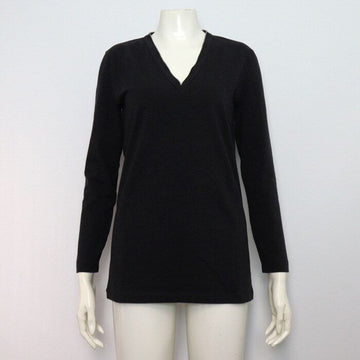 BRUNELLO CUCINELLI コットンVネック女性ロングスリーブTシャツ aa60131 152317661