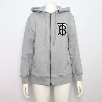 Burberry Gray Cotton TB Logo Women's Hooded Zip-Up Jacket 8017449 152317667