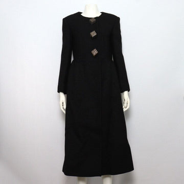 Gucci Women's Long Black Wool Blend Snap Coat 715716 152317679