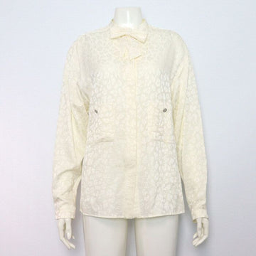 CHANEL レオパードCCロゴシルクリボンブラウス aa58308 152317687
