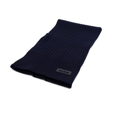 Gucci Dark Blue Wool Initial Logo Knit Scarf Men Muffler 812378 152317737