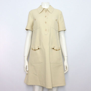 GUCCI 661672 アイボリー GG金具チェーン ポケット レディース ドレス ワンピース aa59156 152317772