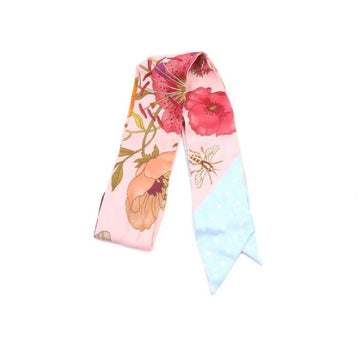 Gucci 100% Silk Flora Print Twilly Scarf 583480 152898079