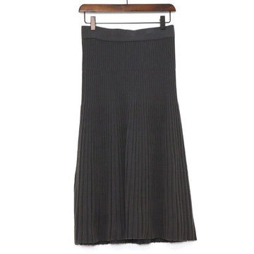 LANVIN グレー コットンプリーツ レディース ロングスカート aa53023 152317814
