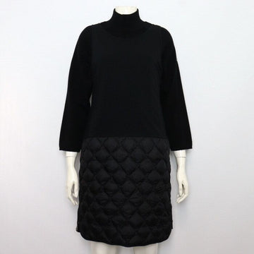 Moncler Black Women’s Padded Dress with Wool Knit Set aa58592 152317827