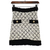 Balmain Black White Two-Tone Blended Women Mini Skirt AA58985 152317851 [P]